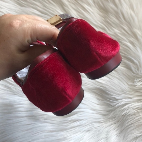 Cole Haan Tali Bow Ballet Flat Red Velvet Flats 5 - Picture 4 of 8